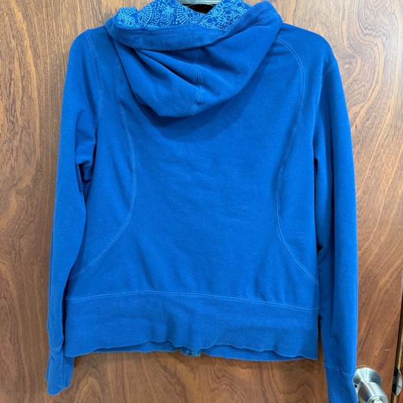 Athletic Works Blue Ocean Full Zip Hoodie Floral Lined Hood L/G (12/14) - Picture 3 of 8